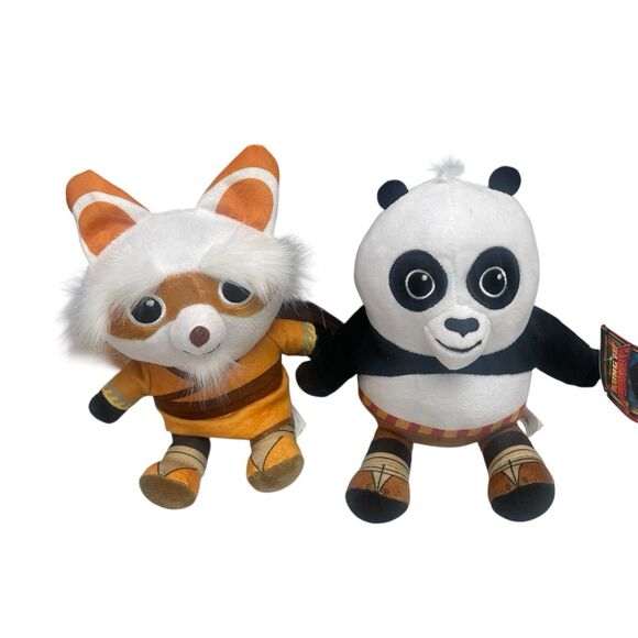 Kung Fu Panda PO Bear & Master Shifu Plush Stuffed Animal Dreamworks 7" Toy 2 Pc - Picture 2 of 7